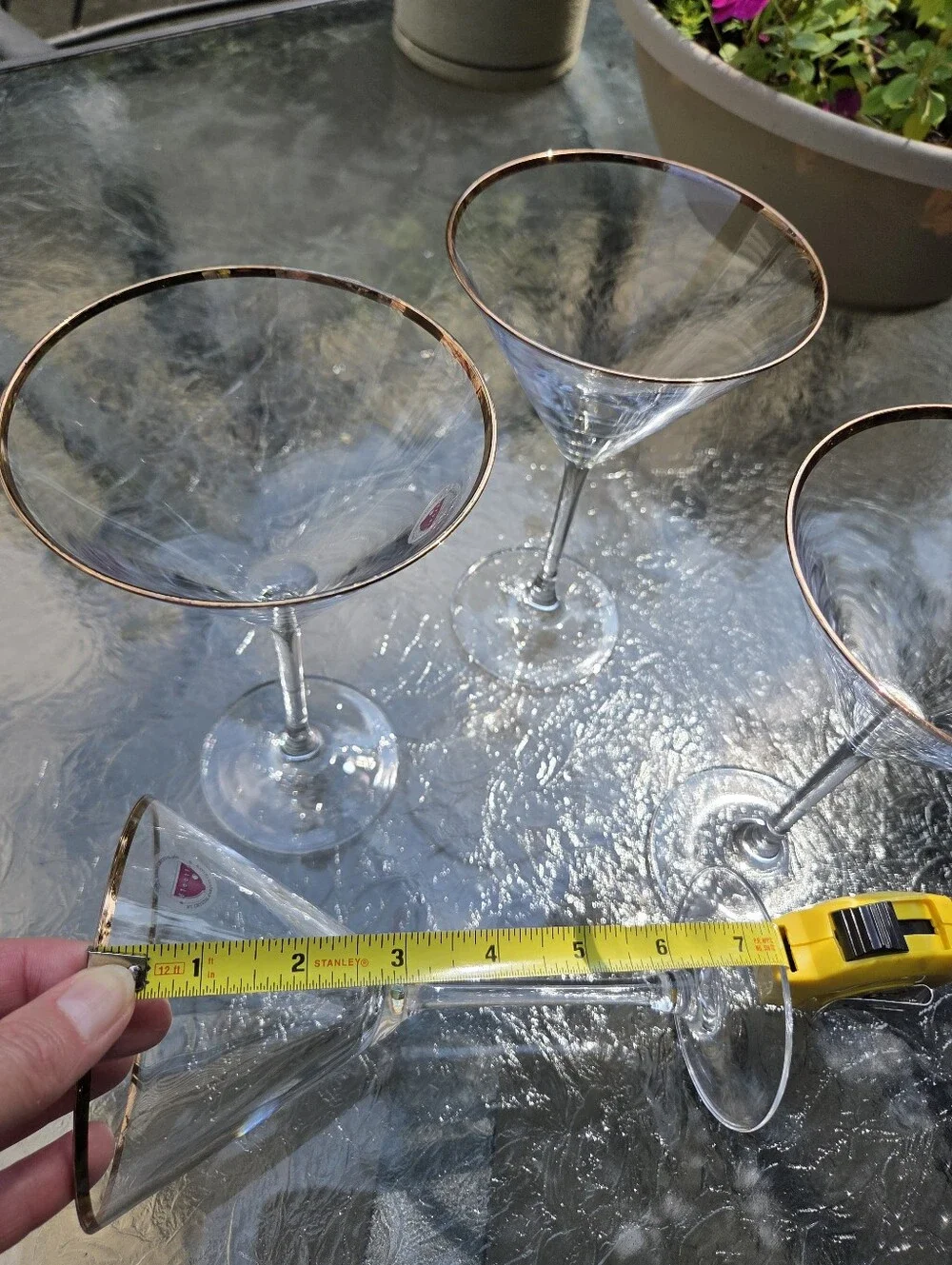 Set of 4 Cristal d’Arques Paris Selectio 24% Lead Crystal Martini Glasses France
